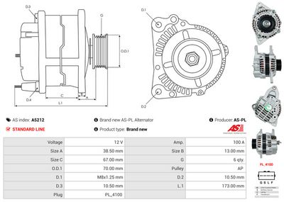 GENERATOR / ALTERNATOR AS-PL A5212 4