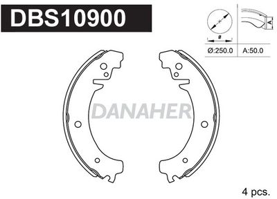 Комплект тормозных колодок DANAHER DBS10900 для LADA 1200-1500