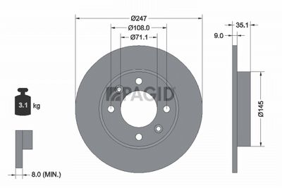 Tarcza hamulcowa PAGID 50366NC