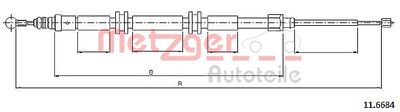 Тросик, cтояночный тормоз METZGER 11.6684 для RENAULT KANGOO