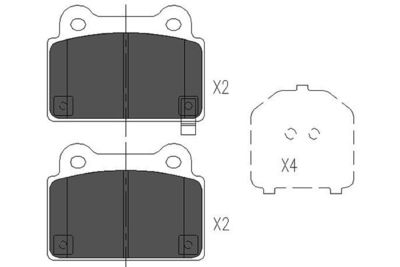 Комплект тормозных колодок, дисковый тормоз KAVO PARTS KBP-5542 для MITSUBISHI LANCER