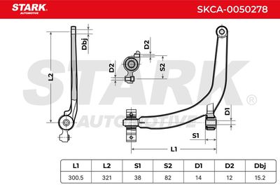 носач, окачване на колелата STARK SKCA-0050278
