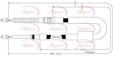 Cable Pull, parking brake APEC CAB1742