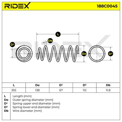 пружина за ходовата част RIDEX 188C0045