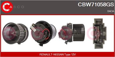 CASCO CBW71058GS Вентилятор салона  для DACIA DUSTER (Дача Дустер)