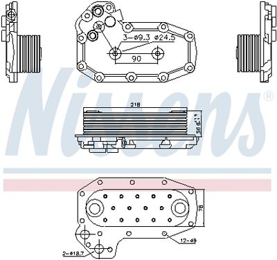 Oljekylare, motor NISSENS 91141 för MERCEDES-BENZ