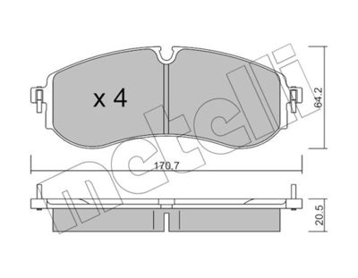 Комплект тормозных колодок, дисковый тормоз 22-1263-0