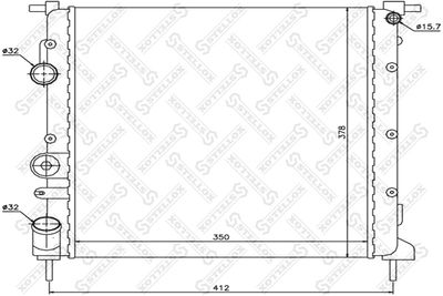 Радиатор, охлаждение двигателя STELLOX 10-26183-SX для RENAULT CLIO
