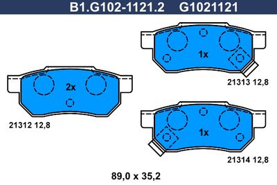 GALFER B1.G102-1121.2 Тормозные колодки и сигнализаторы  для ROVER 25 (Ровер 25)
