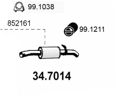 ASSO 34.7014 Глушитель выхлопных газов  для OPEL KADETT (Опель Kадетт)