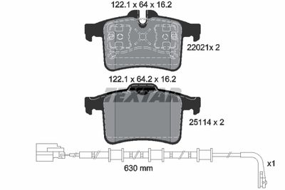 TEXTAR 2202101 Тормозные колодки и сигнализаторы  для JAGUAR XK (Ягуар Xk)