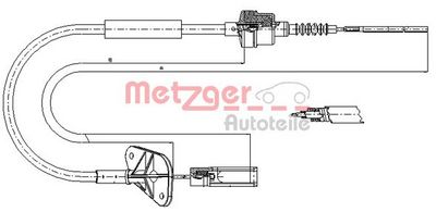 въжен механизъм, задействане на съединителя METZGER AUTOTEILE 12.7201