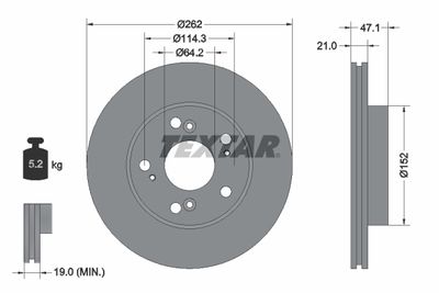 Тормозной диск TEXTAR 92175800 для HONDA CR-Z