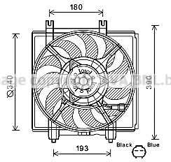 Вентилятор, охлаждение двигателя AVA QUALITY COOLING SU7515 для SUBARU IMPREZA