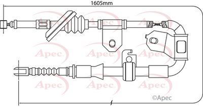 APEC Cable Pull, parking brake CAB1433