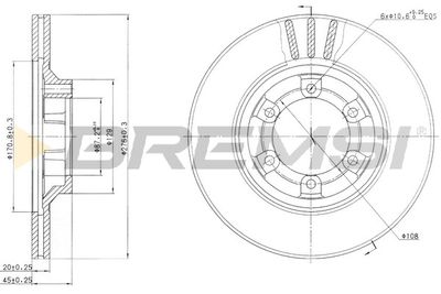 BREMSI CD6345V Тормозные диски  для MITSUBISHI PAJERO (Митсубиши Пажеро)