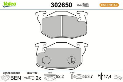 BREMSBELAGSATZ SCHEIBENBREMSE