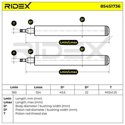 амортисьор RIDEX 854S1736