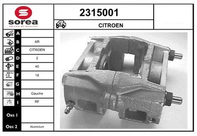 Тормозной суппорт EAI 2315001 для CITROËN CX
