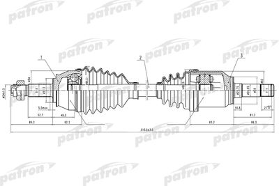 Приводной вал PATRON PDS0635 для FIAT DOBLO