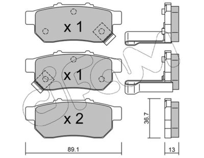 Brake Pad Set, disc brake 822-176-1