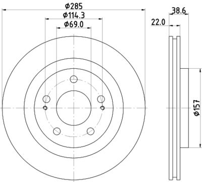 Тормозной диск HELLA 8DD 355 112-931 для MITSUBISHI PAJERO