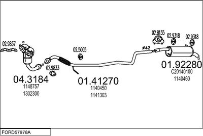 SISTEM DE ESAPAMENT MTS FORD57978A134480