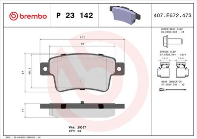 Brake Pad Set, disc brake P 23 142