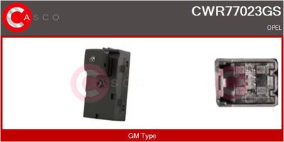 Выключатель, стеклолодъемник CASCO CWR77023GS для OPEL INSIGNIA