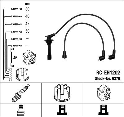 Комплект проводов зажигания NGK 6370 для HONDA PRELUDE