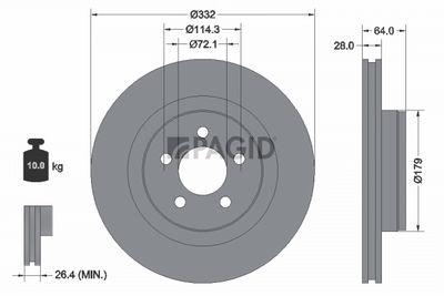 спирачен диск PAGID 55873NC