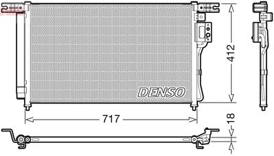 Конденсатор, кондиционер DENSO DCN41008 для HYUNDAI SANTA FE