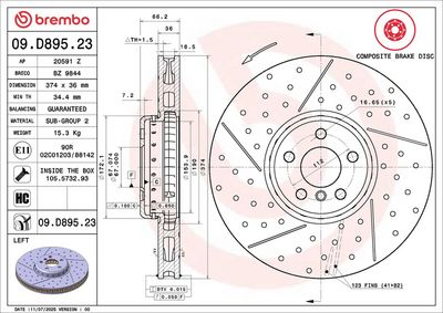 BREMBO Stabdžių diskas