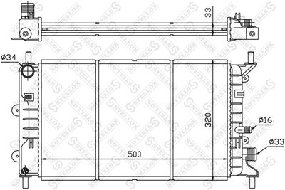 Радиатор, охлаждение двигателя STELLOX 10-25213-SX для FORD ORION