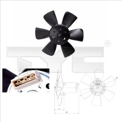 Вентилятор, охлаждение двигателя TYC 831-0011 для SEAT INCA