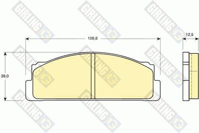 Комплект тормозных колодок, дисковый тормоз GIRLING 6101053 для FIAT 125