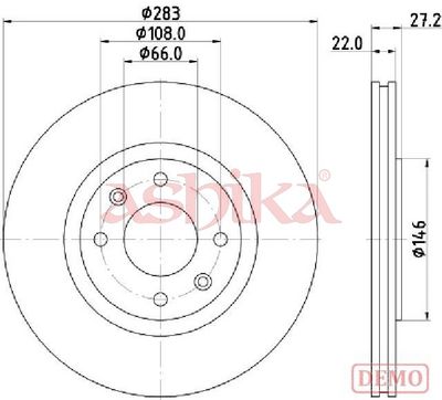 спирачен диск ASHIKA 60-00-0626C