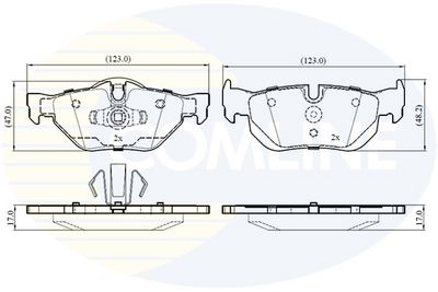 комплект спирачно феродо, дискови спирачки COMLINE CBP02787