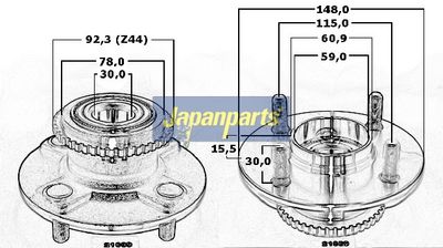 Náboj kolesa JAPANPARTS KK-21039