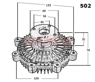 Spojka ventilátora chladenia ASHIKA 36-05-502