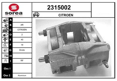 Тормозной суппорт EAI 2315002 для CITROËN CX