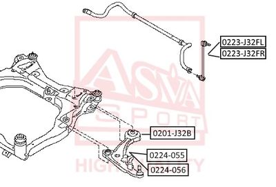 ASVA 0223-J32FL Стойка стабилизатора  для NISSAN  (Ниссан Рогуе)