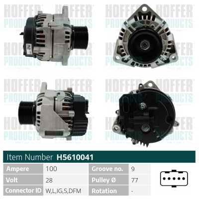GENERATOR / ALTERNATOR HOFFER H5610041