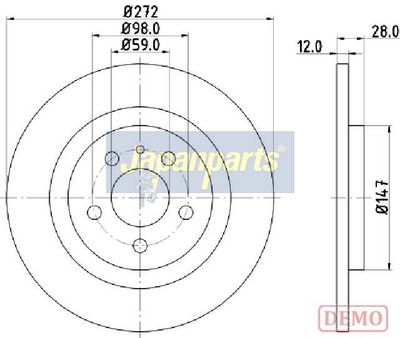 спирачен диск JAPANPARTS DP-0606C