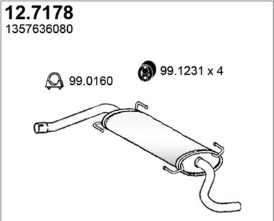 ASSO 12.7178 Глушитель выхлопных газов  для FIAT DUCATO (Фиат Дукато)