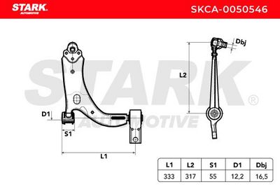 носач, окачване на колелата STARK SKCA-0050546