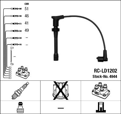 Комплект проводов зажигания NGK 4944 для LADA 111