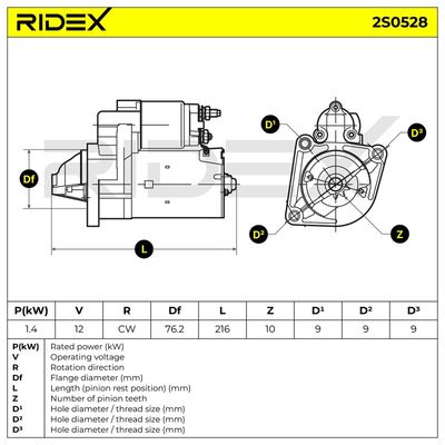 стартер RIDEX 2S0528