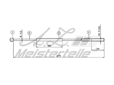 жило, ръчна спирачка A.Z. Meisterteile AZMT-44-031-1795