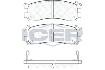 Комплект тормозных колодок, дисковый тормоз ICER 181418 для MAZDA XEDOS